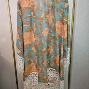 Show Me Your Mumu Crochet Cardigan/Summer Floral/Size M